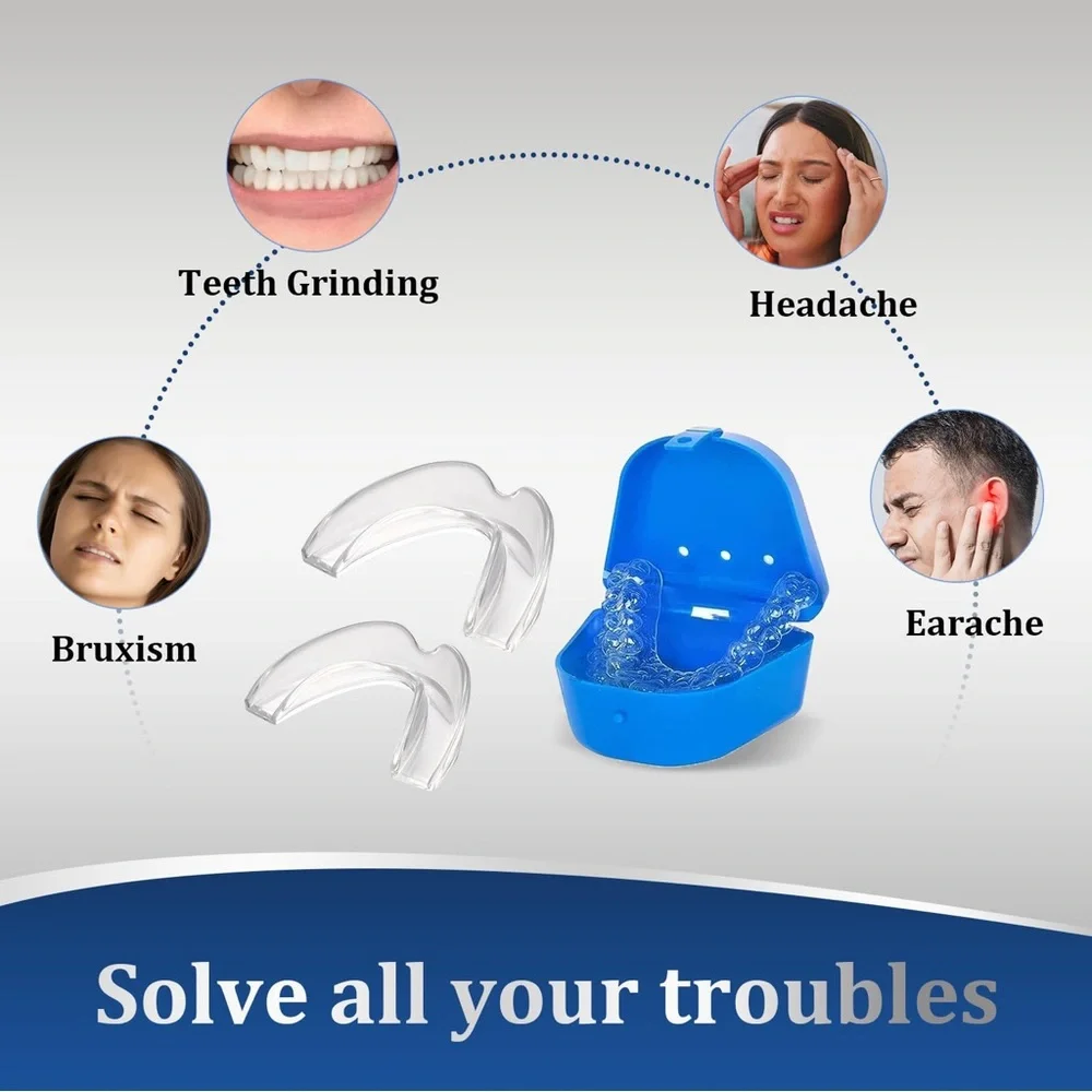 8 Moldable Anti Clenching Teeth Mouthguards for Sleep, 24 Cleaner Table